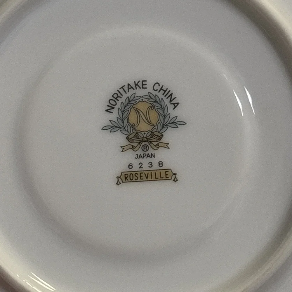 Noritake Roseville 6238 Tea Cups Set of 2 Pink Rose Gold Trim Japan Fine China